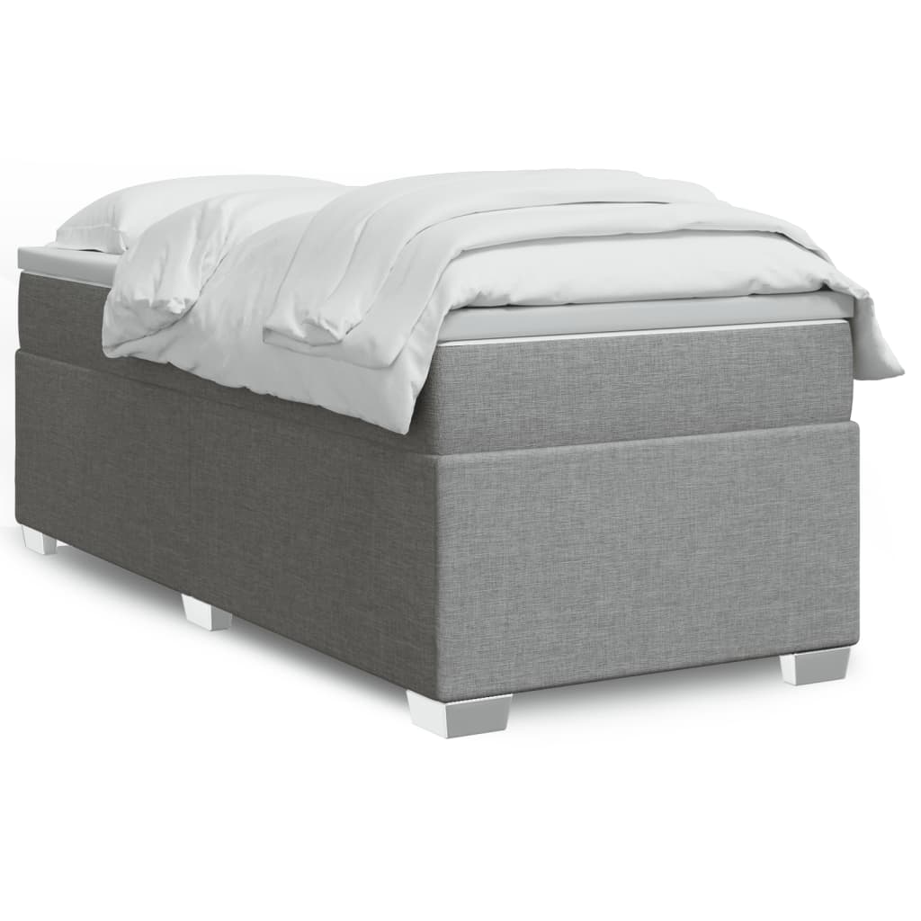 Giroletto a Molle con Materasso Grigio Chiaro 80x200 cm Tessuto