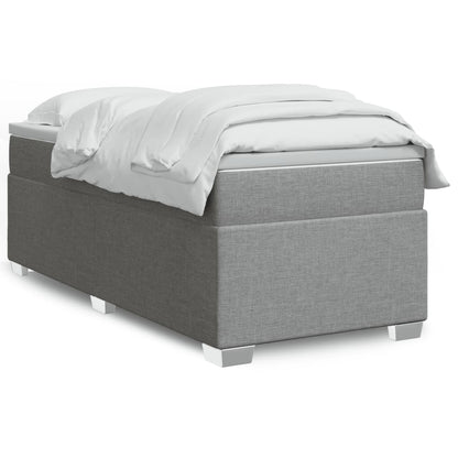 Giroletto a Molle con Materasso Grigio Chiaro 80x200 cm Tessuto