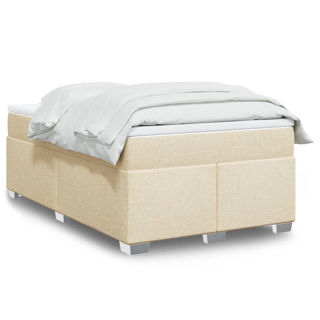 Giroletto a Molle con Materasso Crema 120x200 cm in Tessuto