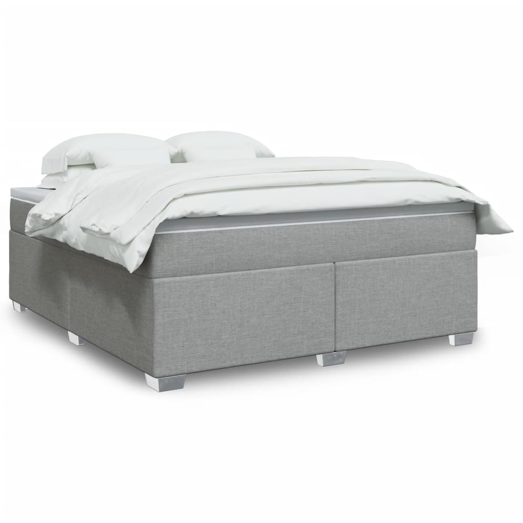 Giroletto a Molle con Materasso Grigio Chiaro180x200 cm Tessuto