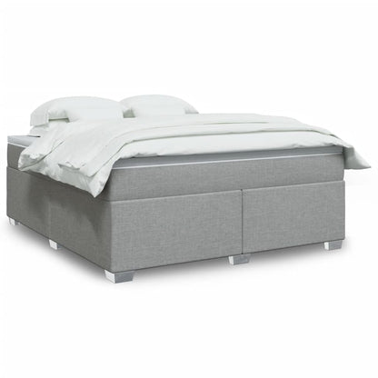 Giroletto a Molle con Materasso Grigio Chiaro180x200 cm Tessuto