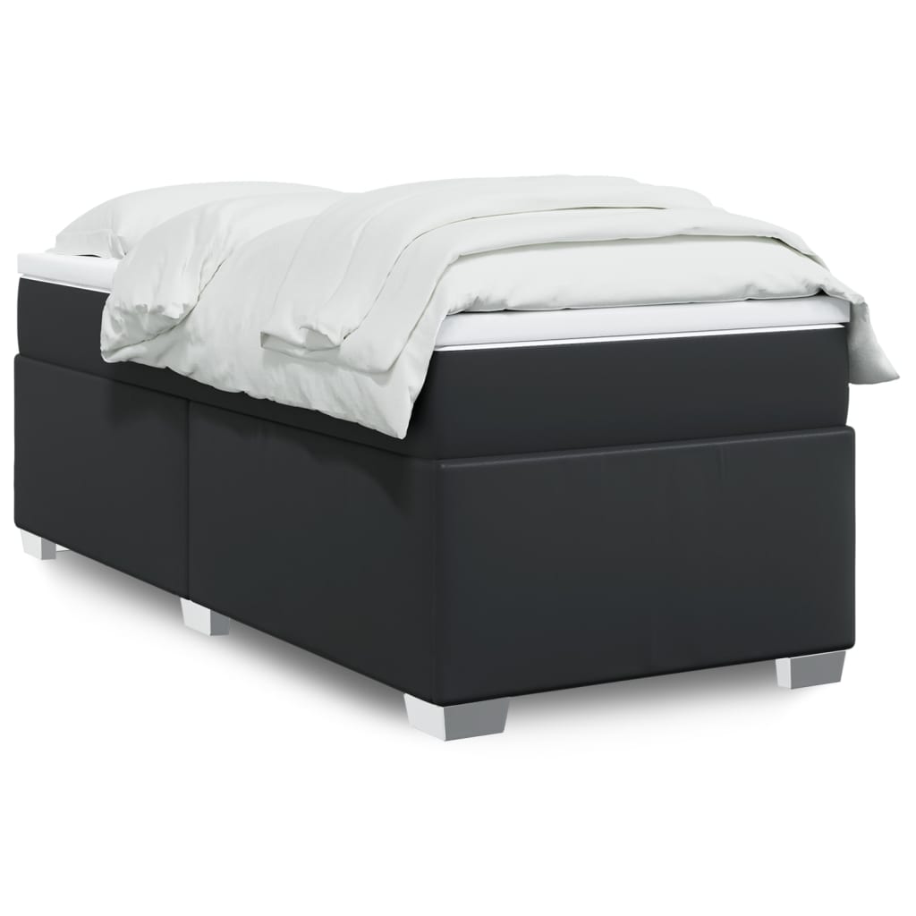 Giroletto a Molle con Materasso Nero 80x200 cm in Similpelle