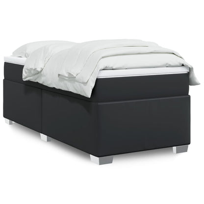 Giroletto a Molle con Materasso Nero 80x200 cm in Similpelle