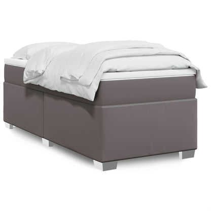 Giroletto a Molle con Materasso Grigio 90x190 cm in Similpelle