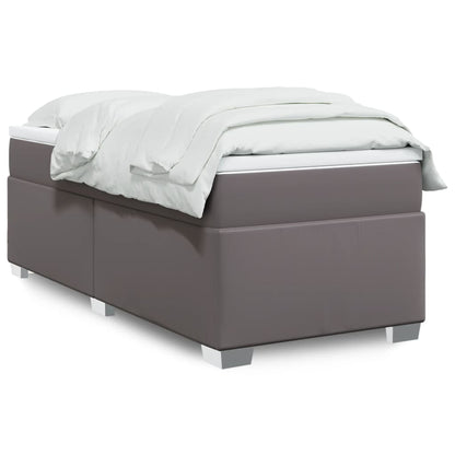 Giroletto a Molle con Materasso Grgio 90x200 cm in Similpelle