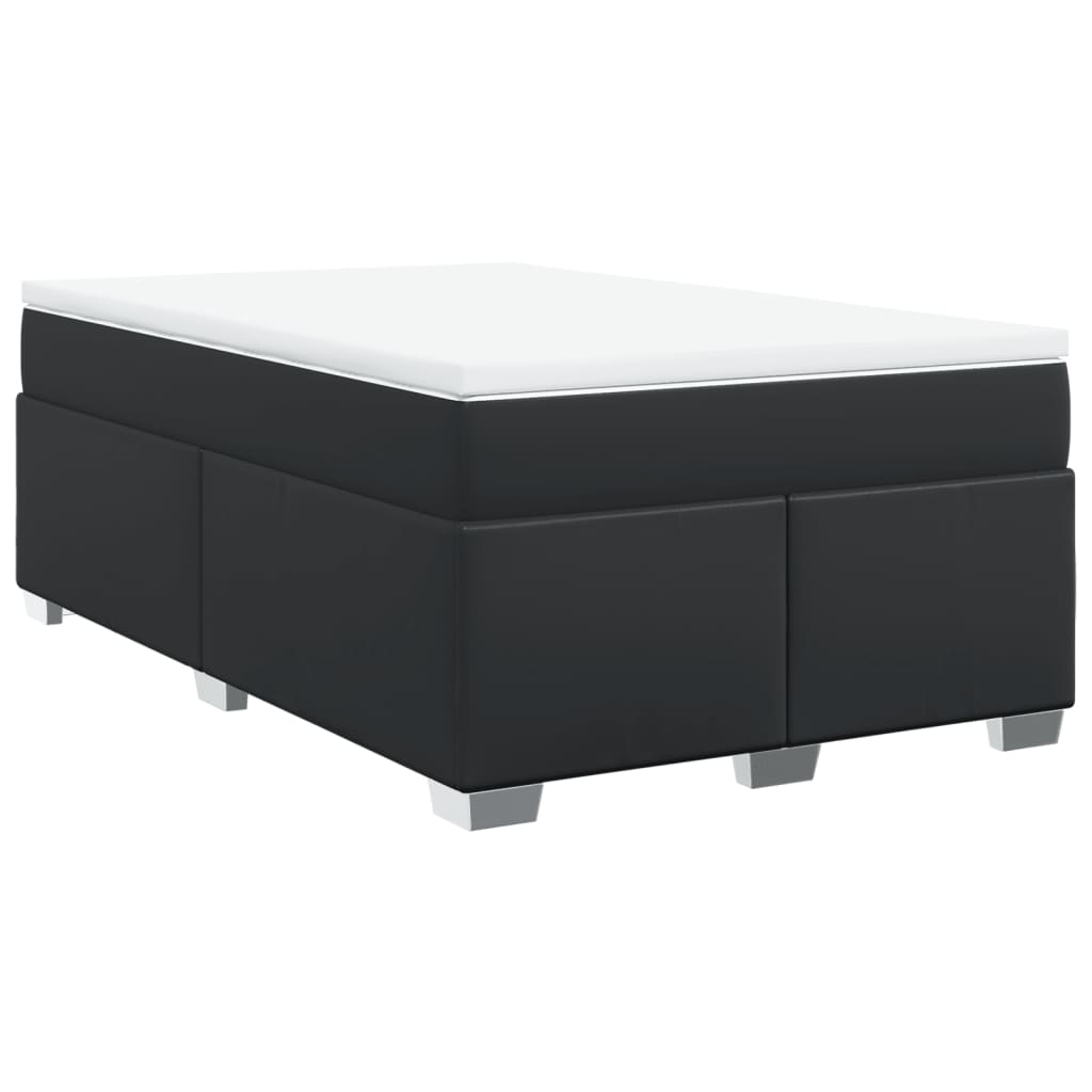 Giroletto a Molle con Materasso Nero 120x190 cm in Similpelle