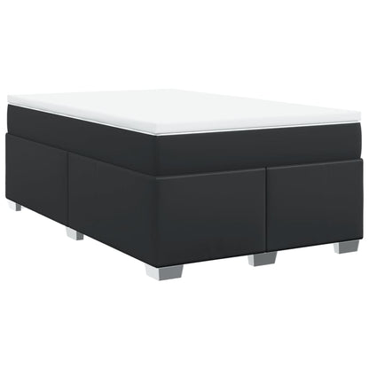 Giroletto a Molle con Materasso Nero 120x190 cm in Similpelle