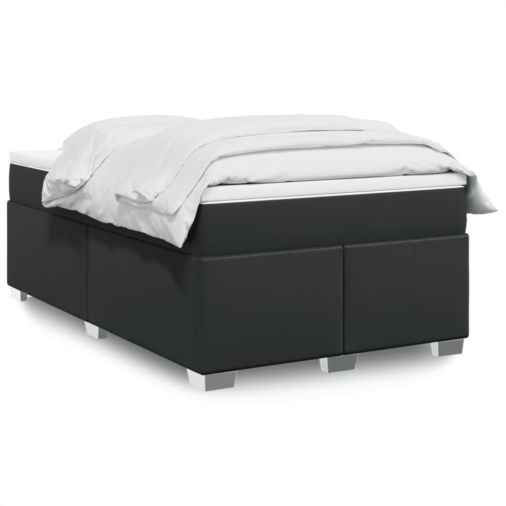 Giroletto a Molle con Materasso Nero 120x190 cm in Similpelle