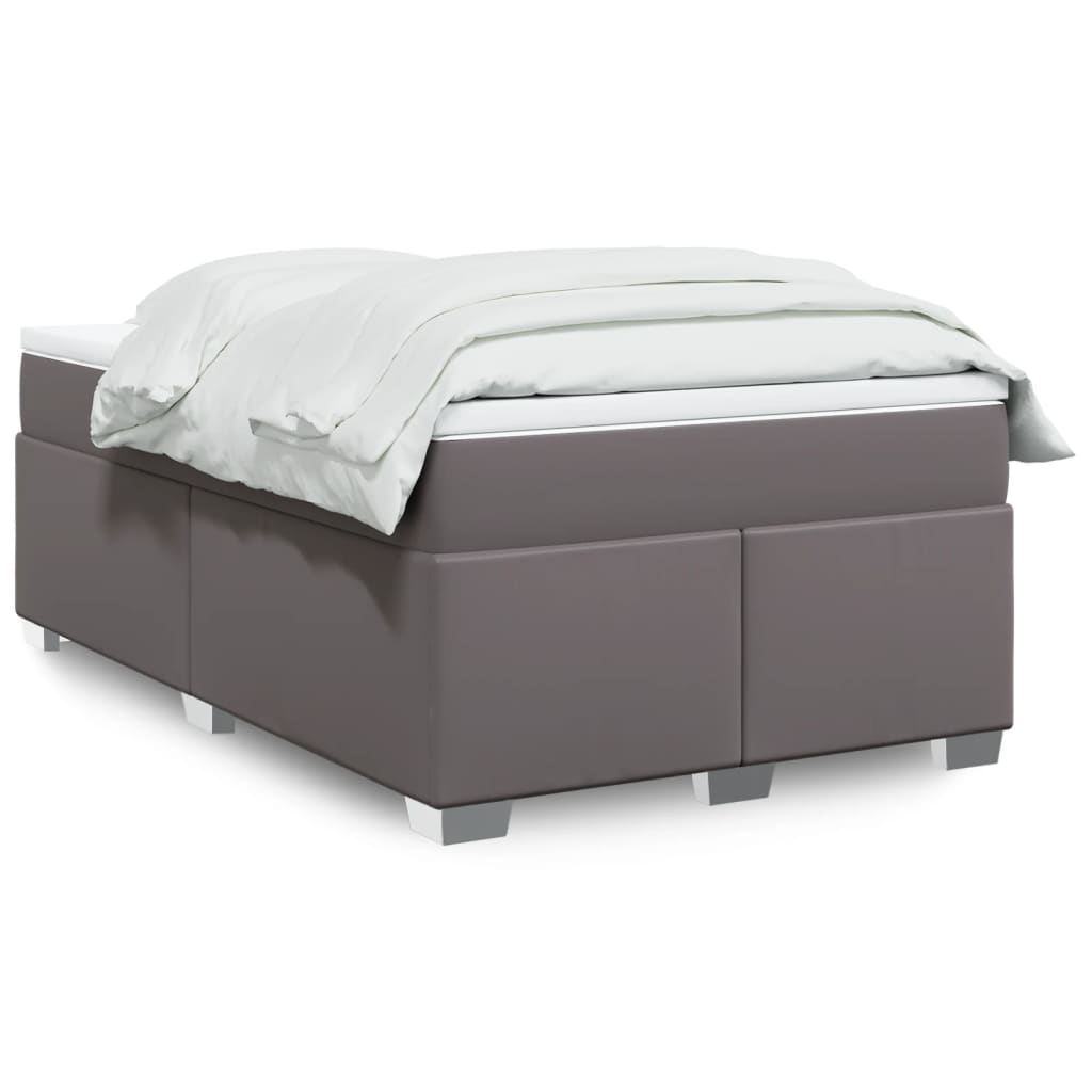 Giroletto a Molle con Materasso Grigio 120x190 cm in Similpelle