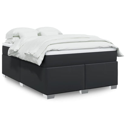 Giroletto a Molle con Materasso Nero 140x190 cm in Similpelle