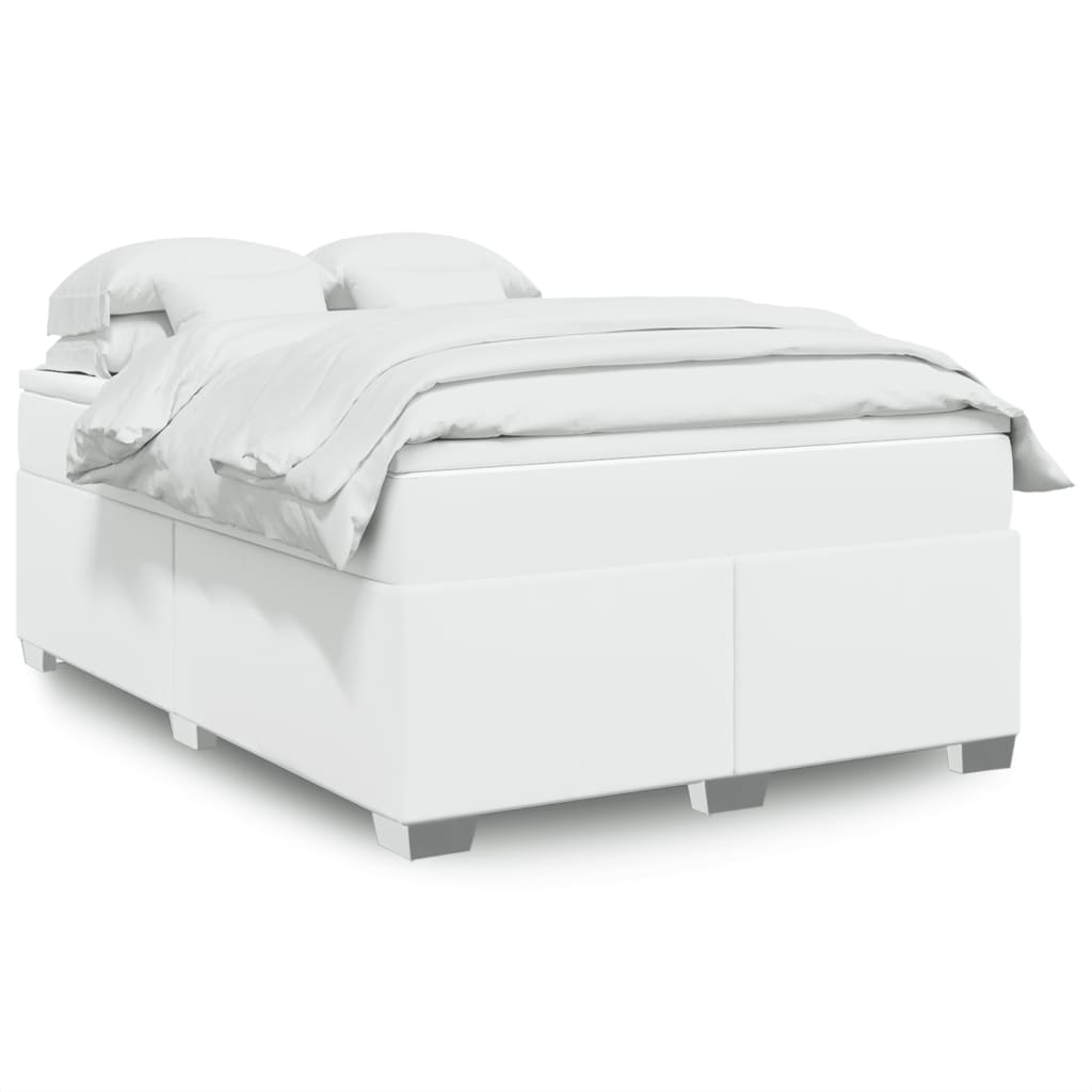 Giroletto a Molle con Materasso Bianco 140x190 cm in Similpelle