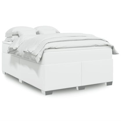 Giroletto a Molle con Materasso Bianco 140x190 cm in Similpelle