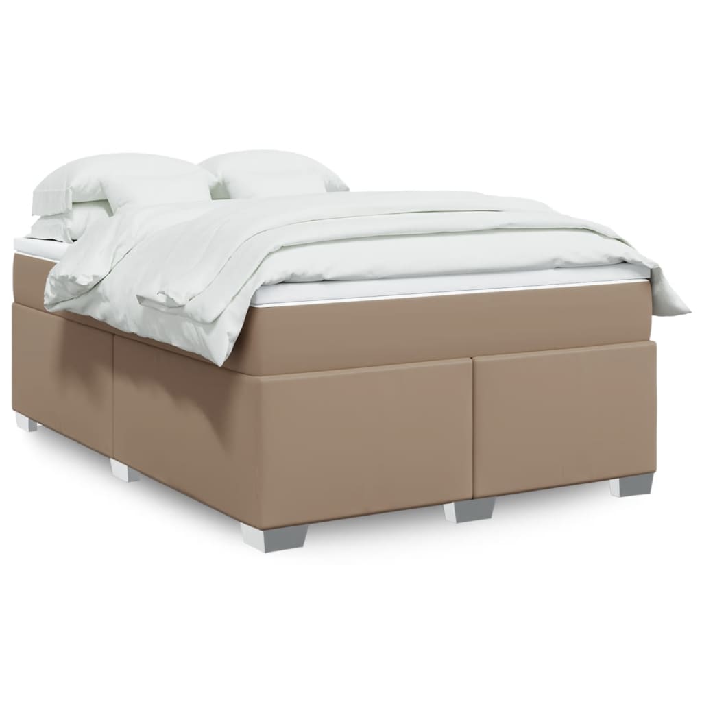 Giroletto a Molle con Materasso Cappuccino 140x200cm Similpelle