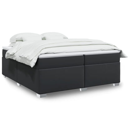 Giroletto a Molle con Materasso Nero 200x200 cm in Similpelle