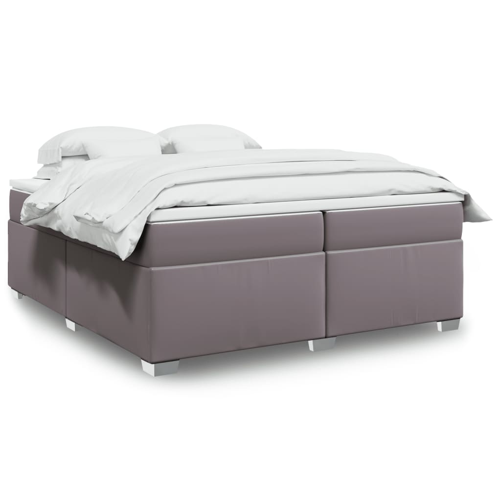 Giroletto a Molle con Materasso Grgio 200x200 cm in Similpelle