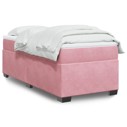 Giroletto a Molle con Materasso Rosa 90x190 cm in Velluto