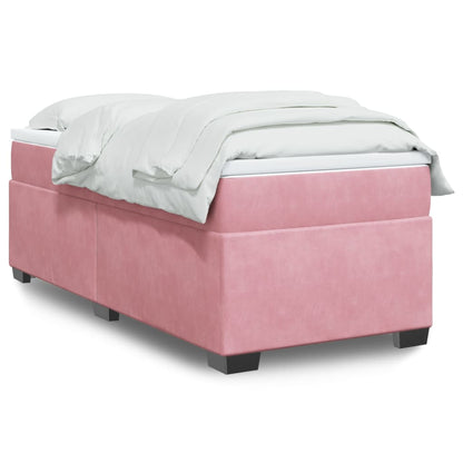 Giroletto a Molle con Materasso Rosa 90x200 cm in Velluto