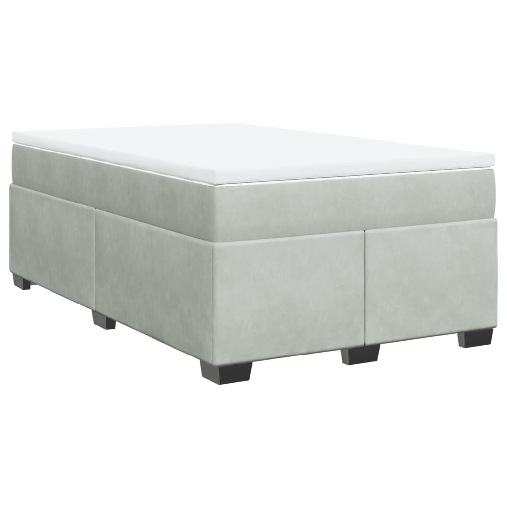 Giroletto a Molle con Materasso Grigio Chiaro 120x190cm Velluto