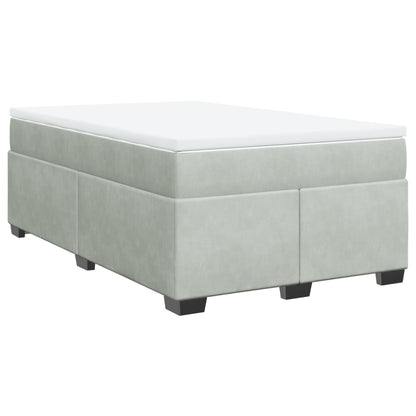 Giroletto a Molle con Materasso Grigio Chiaro 120x190cm Velluto