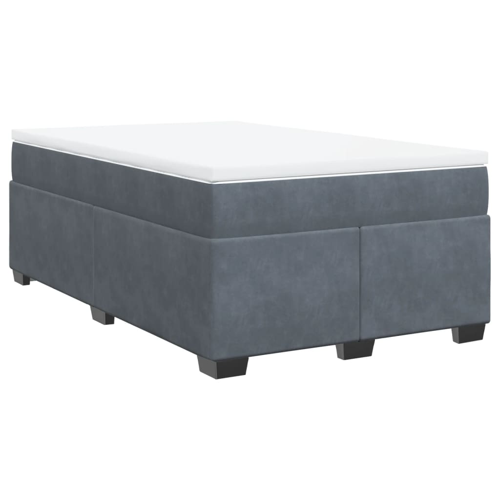 Giroletto a Molle con Materasso Grigio Scuro 120x190 cm Velluto