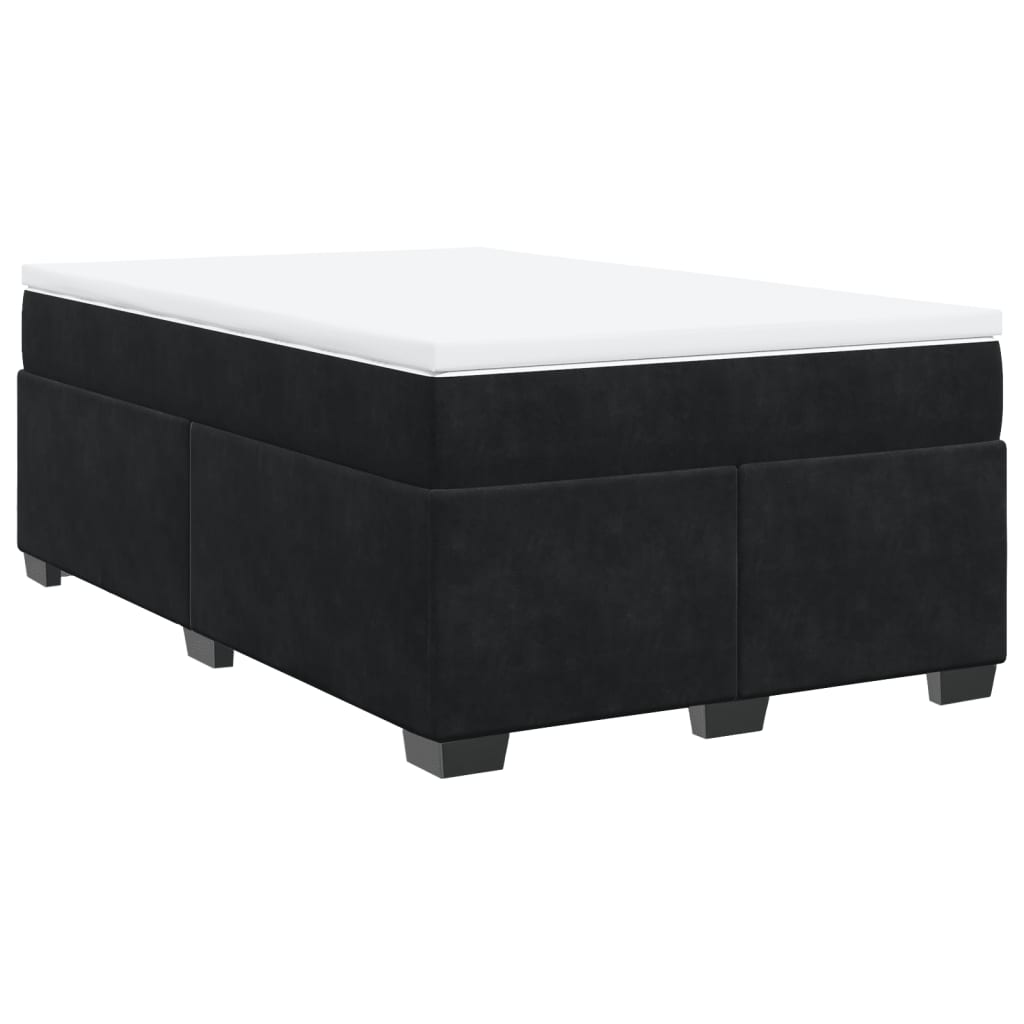 Giroletto a Molle con Materasso Nero 120x190 cm in Velluto