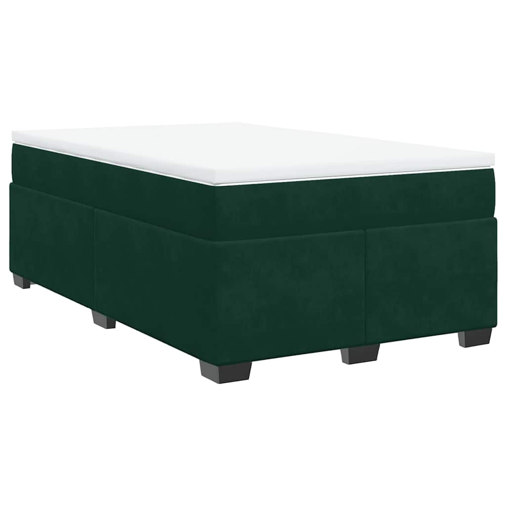 Giroletto a Molle con Materasso Verde Scuro 120x190 cm Velluto