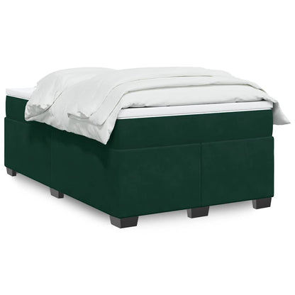 Giroletto a Molle con Materasso Verde Scuro 120x190 cm Velluto
