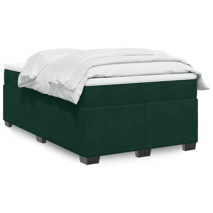 Giroletto a Molle con Materasso Verde Scuro 120x200 cm Velluto