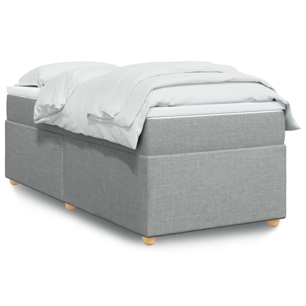Giroletto a Molle con Materasso Grigio Chiaro 80x200 cm Tessuto