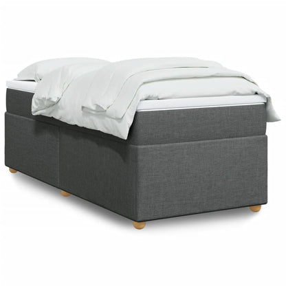 Giroletto a Molle con Materasso Grigio Scuro 80x200 cm Tessuto