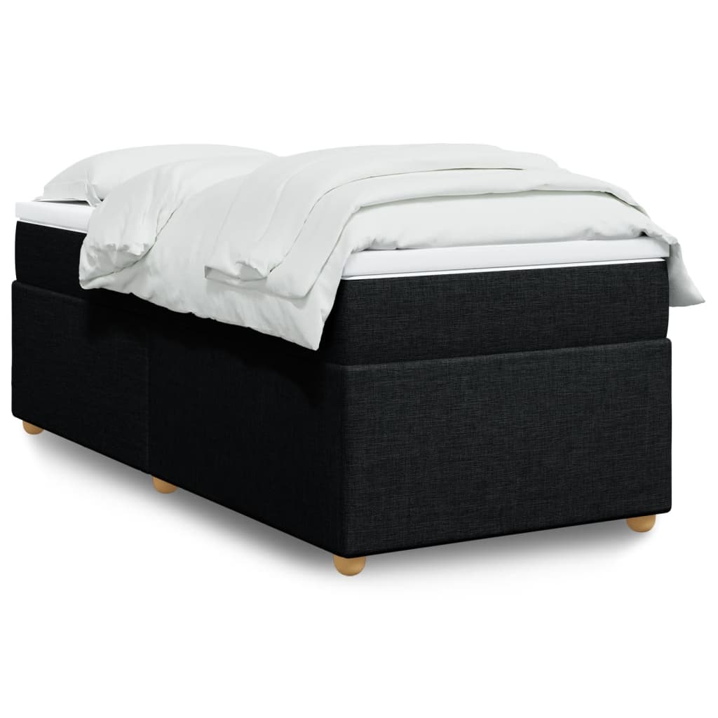 Giroletto a Molle con Materasso Nero 90x190 cm in Tessuto