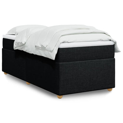 Giroletto a Molle con Materasso Nero 90x190 cm in Tessuto