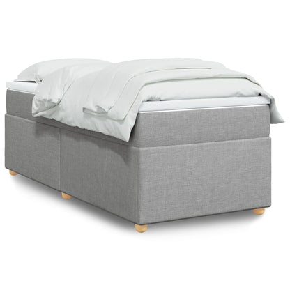 Giroletto a Molle con Materasso Grigio Chiaro 90x200 cm Tessuto