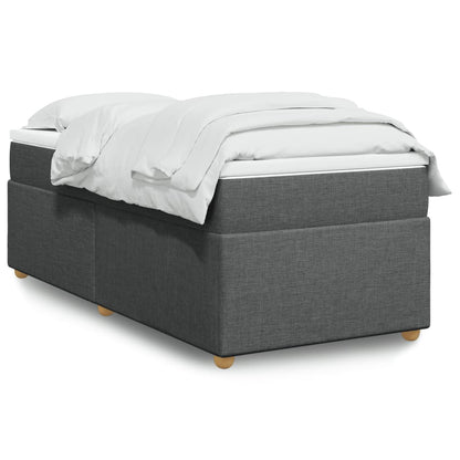 Giroletto a Molle con Materasso Grigio Scuro 100x200 cm Tessuto