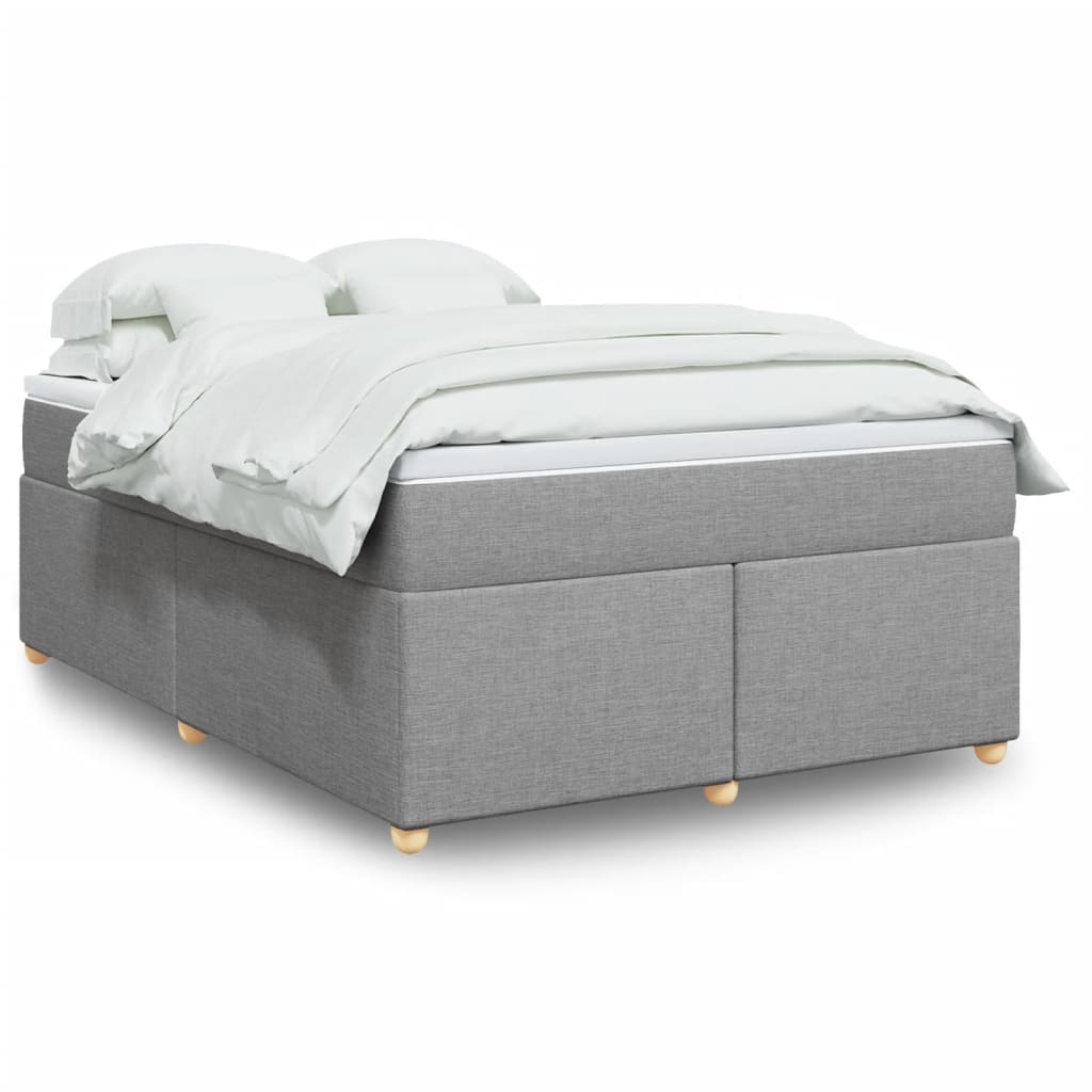 Giroletto a Molle con Materasso Grigio Chiaro 140x200cm Tessuto