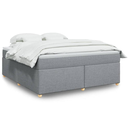 Giroletto a Molle con Materasso Grigio Chiaro180x200 cm Tessuto