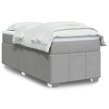 Giroletto a Molle con Materasso Grigio Chiaro 90x200 cm Tessuto