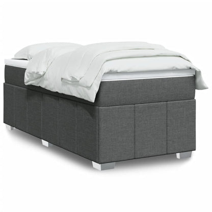 Giroletto a Molle con Materasso Grigio Scuro 90x200 cm Tessuto