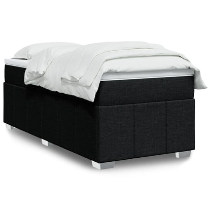 Giroletto a Molle con Materasso Nero 90x200 cm in Tessuto