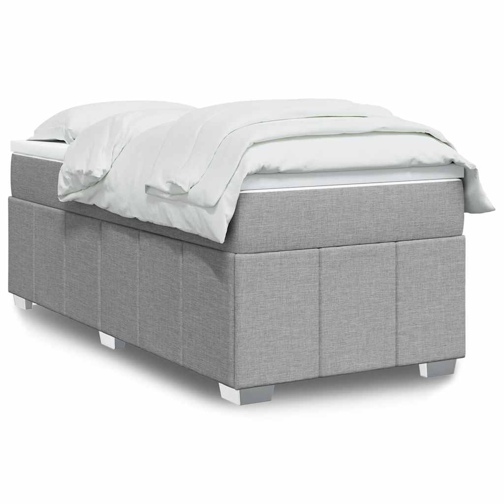 Giroletto a Molle con Materasso Grigio Chiaro100x200 cm Tessuto