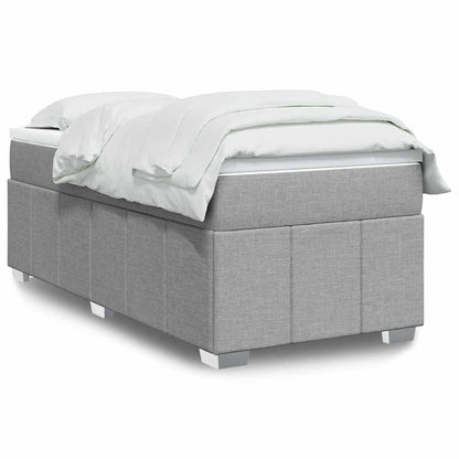 Giroletto a Molle con Materasso Grigio Chiaro100x200 cm Tessuto