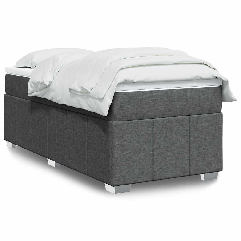 Giroletto a Molle con Materasso Grigio Scuro 100x200 cm Tessuto