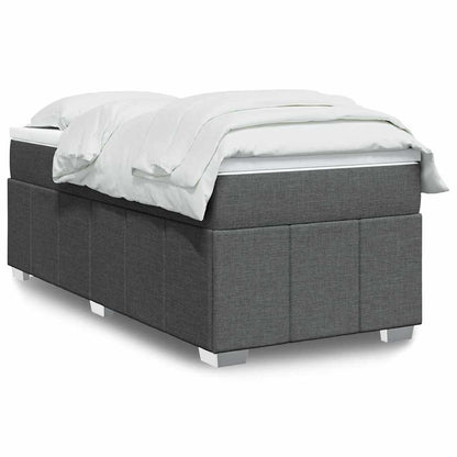 Giroletto a Molle con Materasso Grigio Scuro 100x200 cm Tessuto