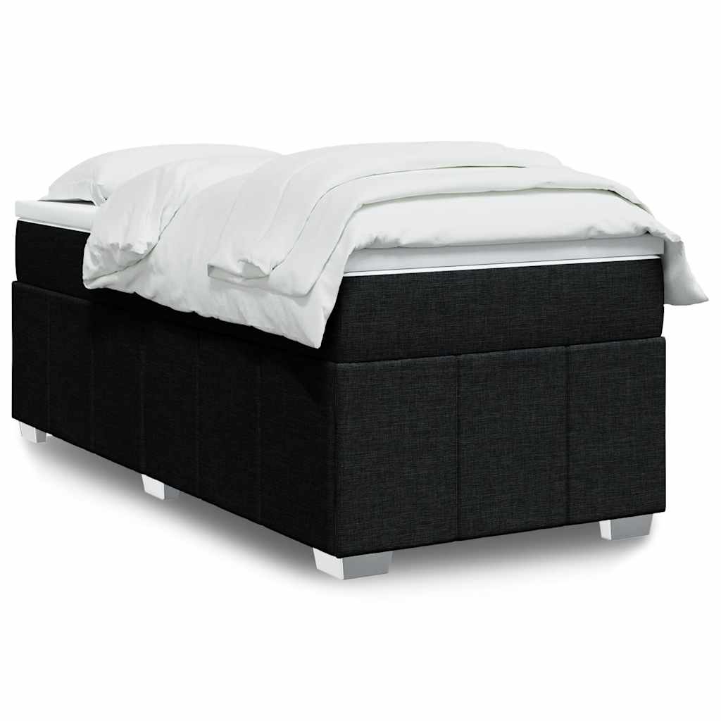 Giroletto a Molle con Materasso Nero 100x200 cm in Tessuto