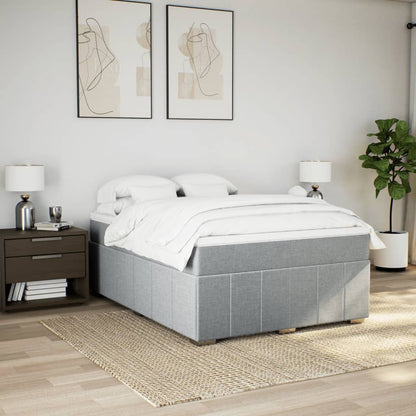 Giroletto a Molle con Materasso Grigio Chiaro 160x200cm Tessuto