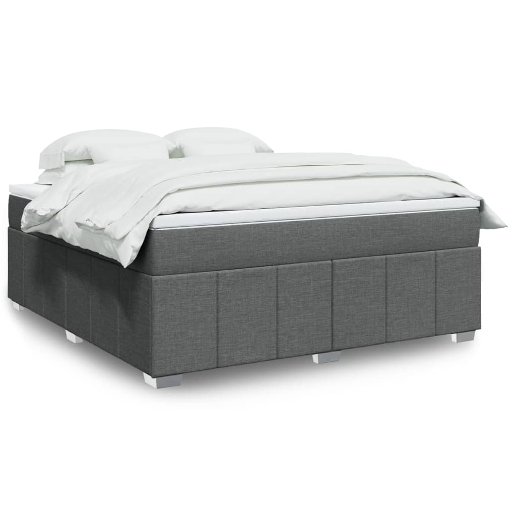 Giroletto a Molle con Materasso Grigio Scuro 180x200 cm Tessuto