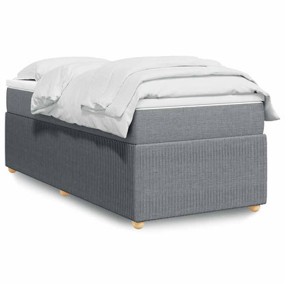 Giroletto a Molle con Materasso Grigio Chiaro 80x200 cm Tessuto