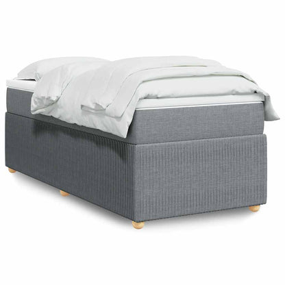 Giroletto a Molle con Materasso Grigio Chiaro 90x190 cm Tessuto