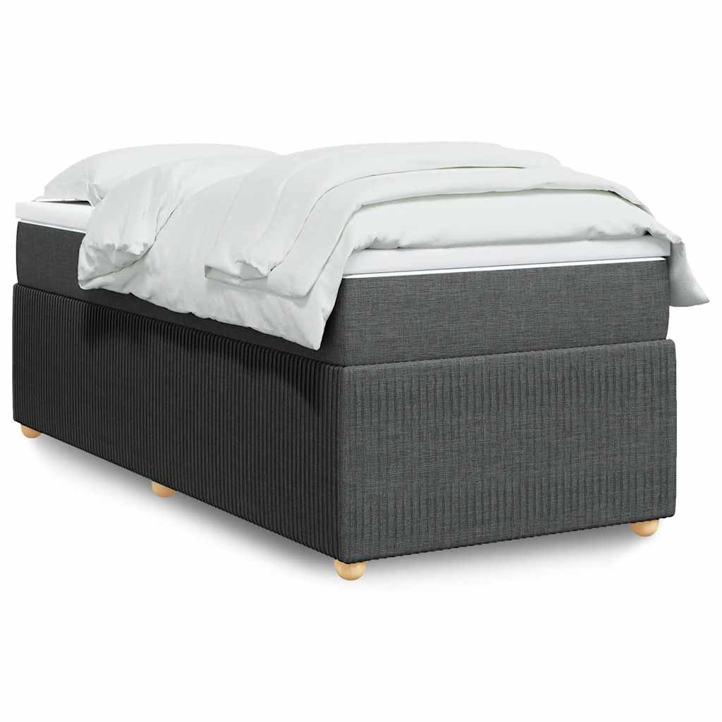 Giroletto a Molle con Materasso Grigio Scuro 90x190 cm Tessuto