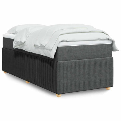 Giroletto a Molle con Materasso Grigio Scuro 90x190 cm Tessuto